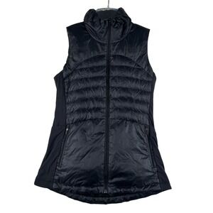 Lululemon Vest Womens 6 Black Down For A Run Puffer Full Zip Running Quilted